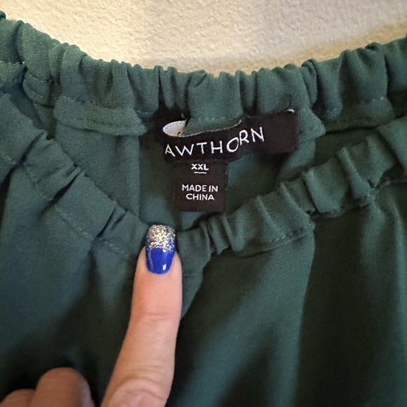 Hawthorn (Stitch Fix) Hunter Green blouse XXL - Picture 2 of 3